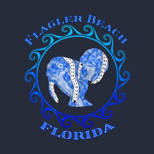 Flagler Beach Florida Vacation Tribal Manatees T-Shirt