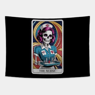 The Nurse Skeleton Tarot Card Funny Sarcastic Gothic Occult Tapestry