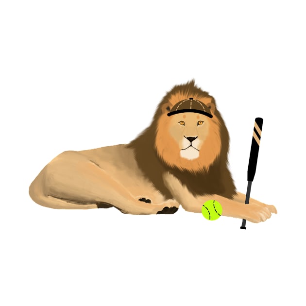 Softball Lion by College Mascot Designs