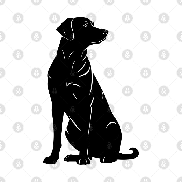 Black labrador silhouette illustration by Arabic calligraphy Gift 
