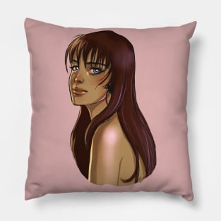 Brunette portrait Pillow