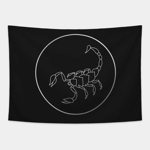 Scorpio Zodiac Art silver Tapestry by Felicity-K