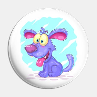 Blue cartoon puppy,  dog Pin