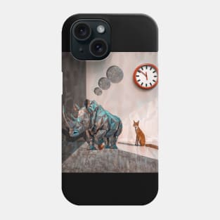 Animals geometry and minimalism: Rhinoceros and fox Phone Case