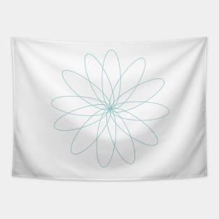 Blue Spiral Flower Tapestry