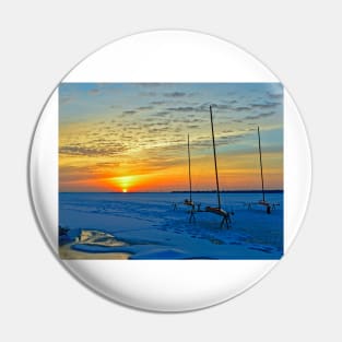 Iceboats at Dawn on Barnegat Bay, New Jersey. Pin