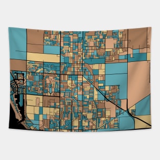 Oxnard Map Pattern in Mid Century Pastel Tapestry