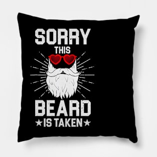Mens Sorry This Beard is Taken Valentines Day Hipster Beard Pillow