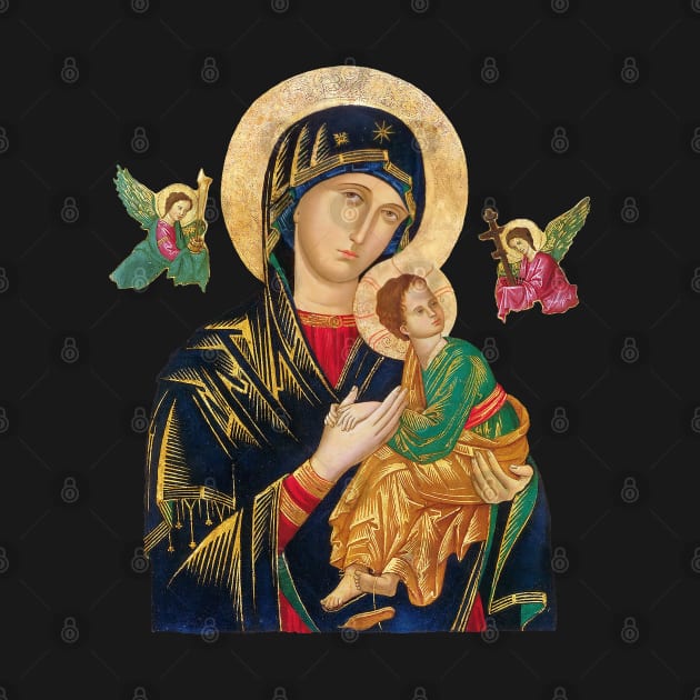 Our Lady of Perpetual Help (transparent background design) with angels
