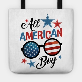 All American Boy Patriotic US Flag July 4th Tote