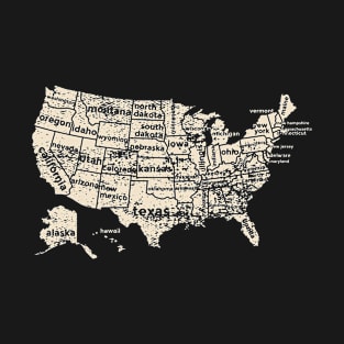 Vintage Map of USA T-Shirt