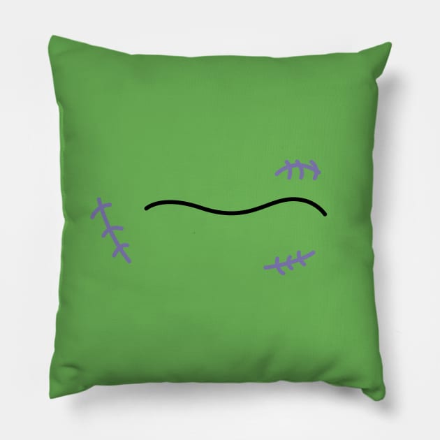 Monster mouth Frankenstein doodle art Pillow by Abror