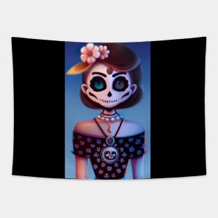 sassy sugar skull girl Tapestry