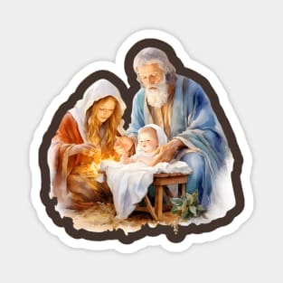 Watercolor Nativity Scene Magnet