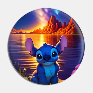 Stitch seascape Pin