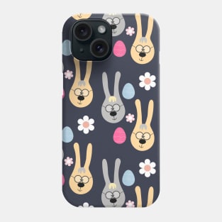 Cute Bunnies and colorful eggs - easter pattern Phone Case