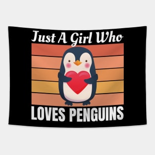 Just A Girl Who Loves Penguins Tapestry