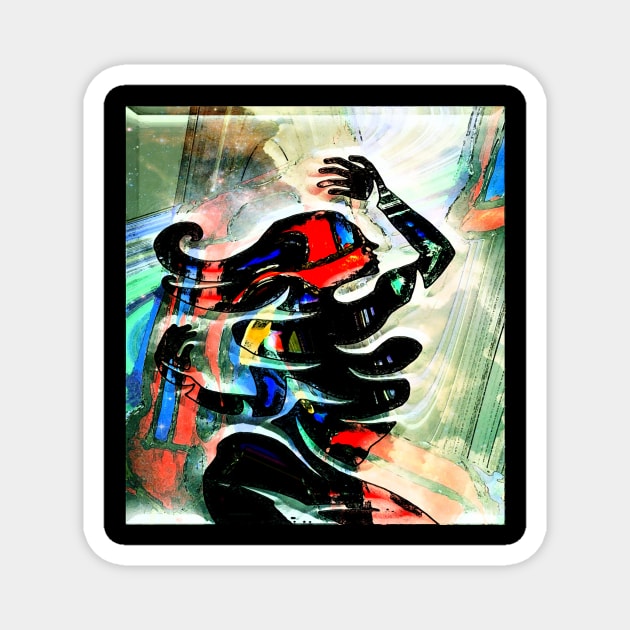 Dancing Girl At Night Magnet by Art Z Tees Please