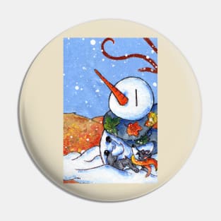 The First Snowman of the Season! Pin