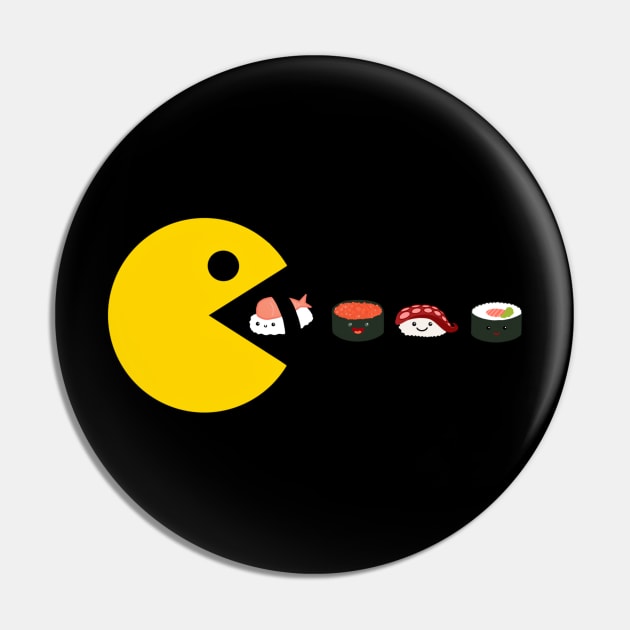 Pac man and sushi Pin by Morishasha