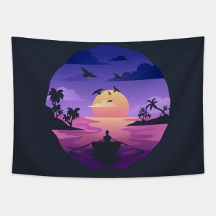 enjoy the sunset at sea Tapestry