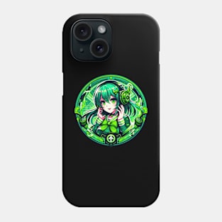 Green eco friendly nature lover gamer girl Phone Case