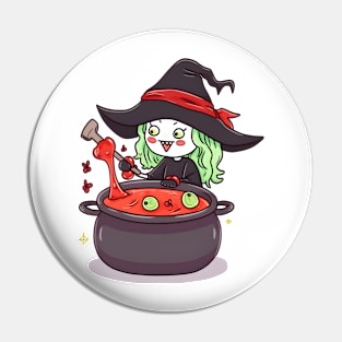 Witch Halloween Tee Pin