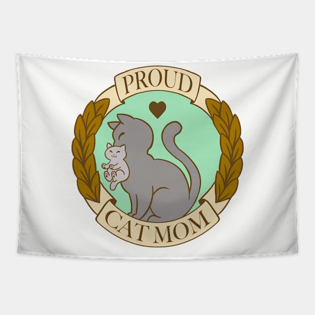 Proud Cat Mom Tapestry by aimeekitty