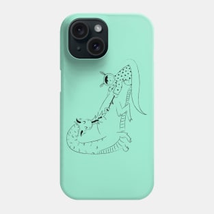 A Girl and Her Dragon - Cute Illustration Phone Case