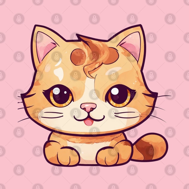 Cute Kawaii Ginger Cat by Mey Designs