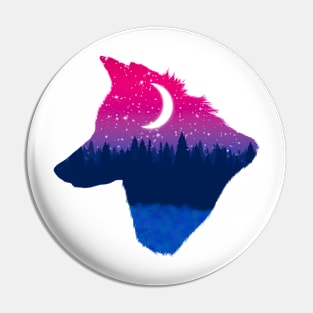 Bisexual pride wolf Pin