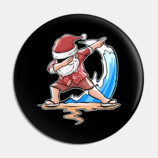 Surfing Santa Dabbing Santa Celebrating Christmas In July Pin