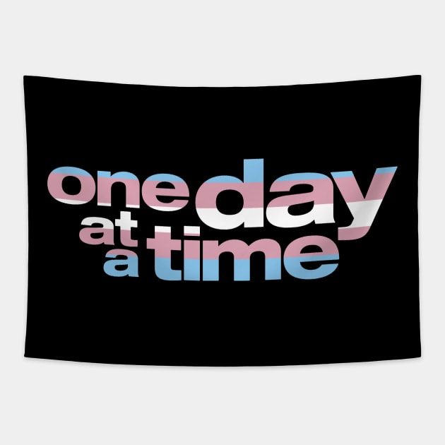 Trans Pride / One Day at a Time Logo Tapestry by brendalee