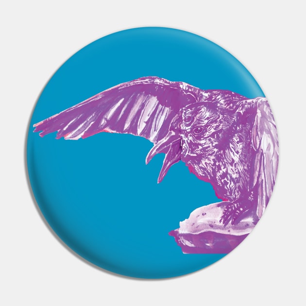 Omniscient Purple Raven Pin by DStathers