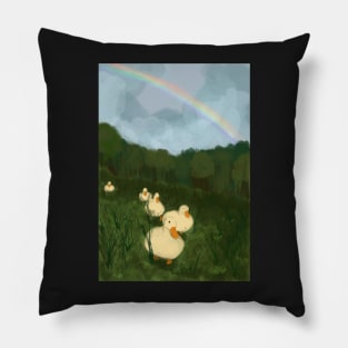 Duckies in the rain Pillow