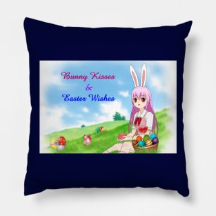 Bunny Kisses & Easter Wishes (Customizable) Pillow