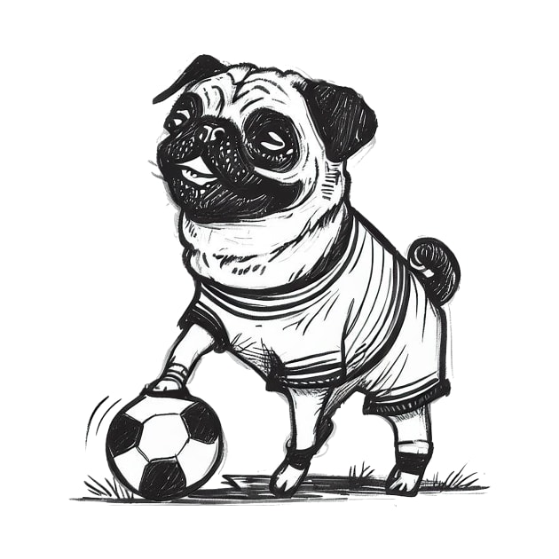 Pug plays Football by Pickledjo
