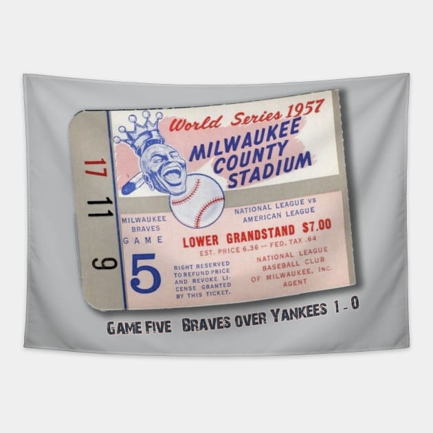 Milwaukee Braves beat the Yankees 1-0 Tapestry by wifecta