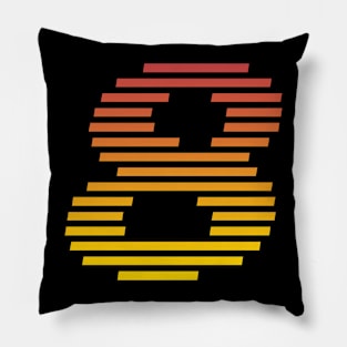 8 - Number Eight - Retro Pillow