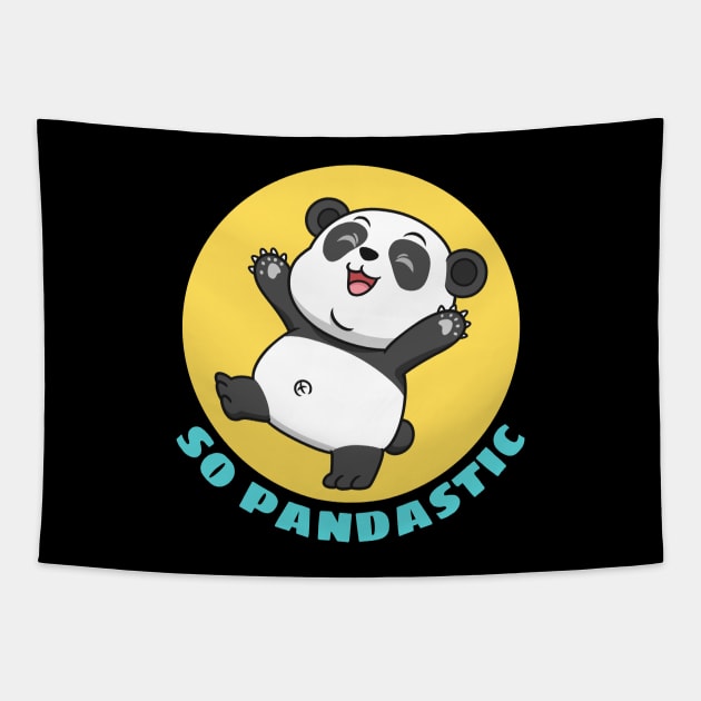 So Pandastic | Panda Pun Tapestry by Allthingspunny