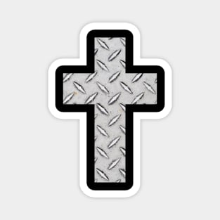 Diamond Plate Cross Magnet