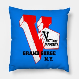 Victory Market Former Grand Gorge NY Grocery Store Logo Pillow