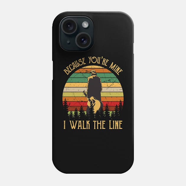 Johnny Cash Classic Chronicles Phone Case by labyrinth pattern