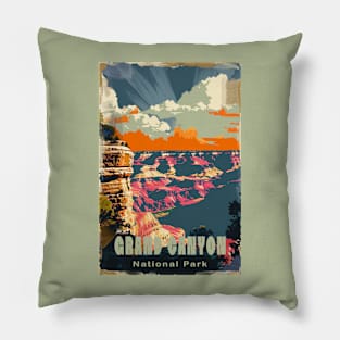 Grand Canyon National Park Vintage Travel Poster Pillow