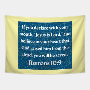 Bible Verse Romans 10:9 Tapestry