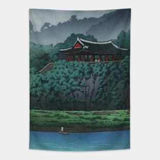 Botandai at Pyongyang by Kawase Hasui Tapestry