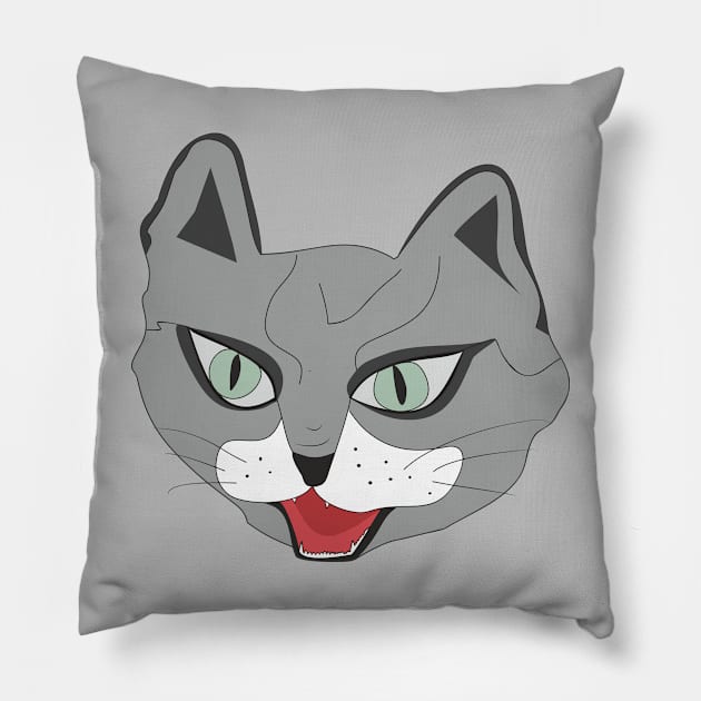 Cat muzzle artwork Pillow by Alekvik