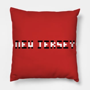 Pixel Hockey State New Jersey 2017 (Best on a Red Background) Pillow