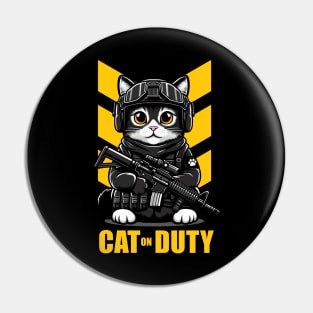 Cat on Duty Pin