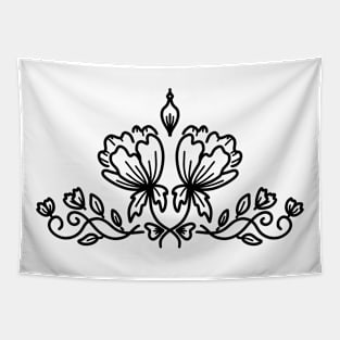 Floral line art Tapestry